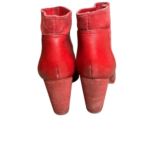 Kate Spade New York Knott Zip Ankle Boot Red Leather Western Casual Boot 8.5 - Picture 5 of 8